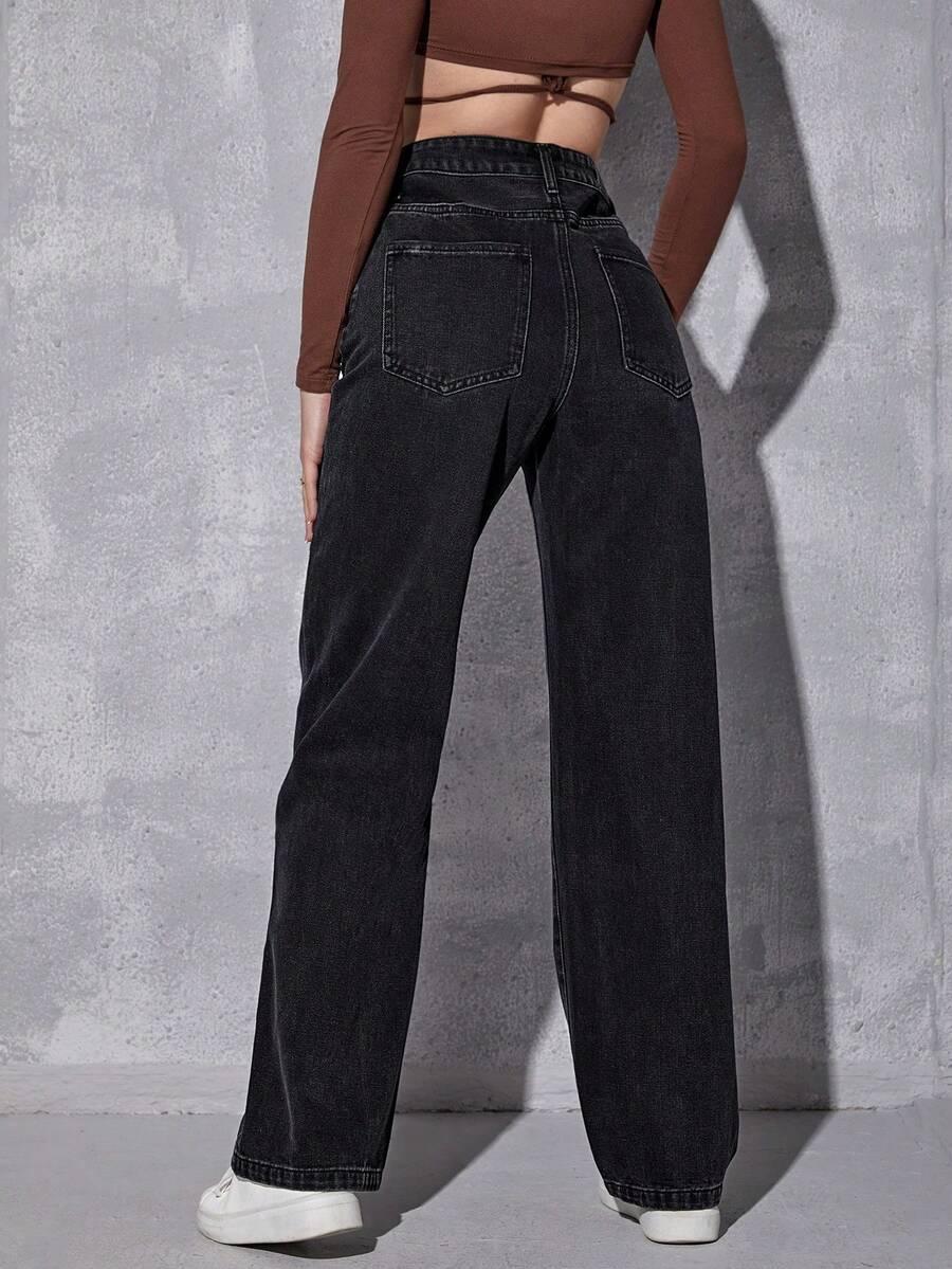 EURMUSE CZARNE SPODNIE JEANS S06__M