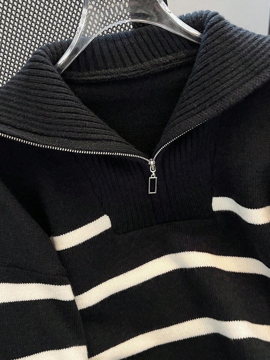 SHEIN CZARNY SWETER PASKI S06__XL
