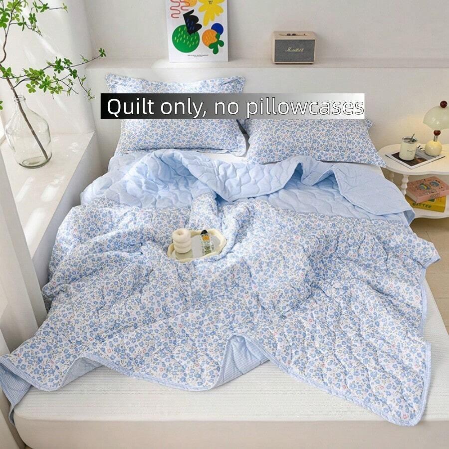 SHEIN NIEBIESKA KOŁDRA WZÓR KRATA S07__100X150
