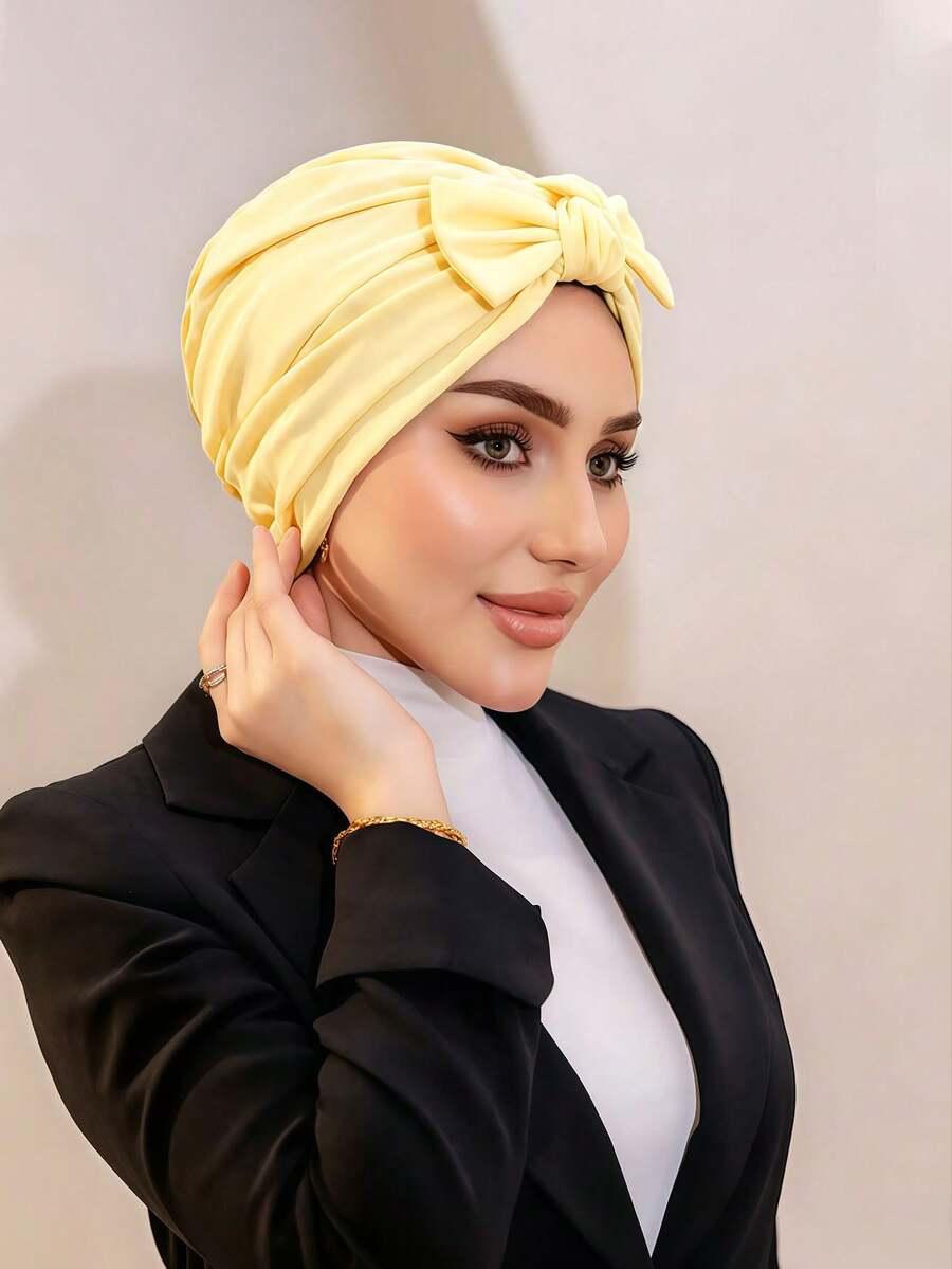 SHEIN ŻÓŁTY TURBAN KOKARDA S07