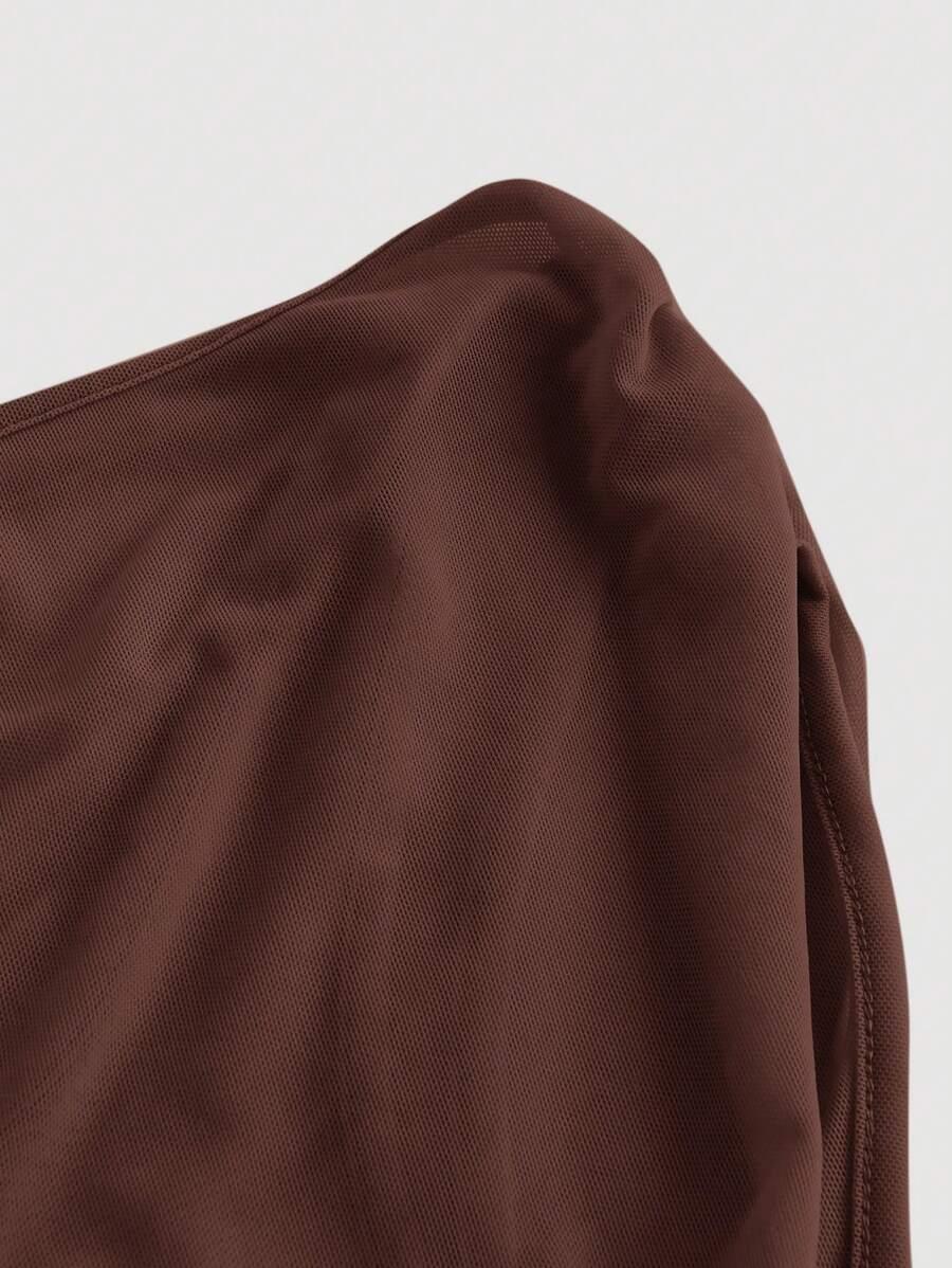 SHEIN BRĄZOWY TOP SIATECZKA S06__46
