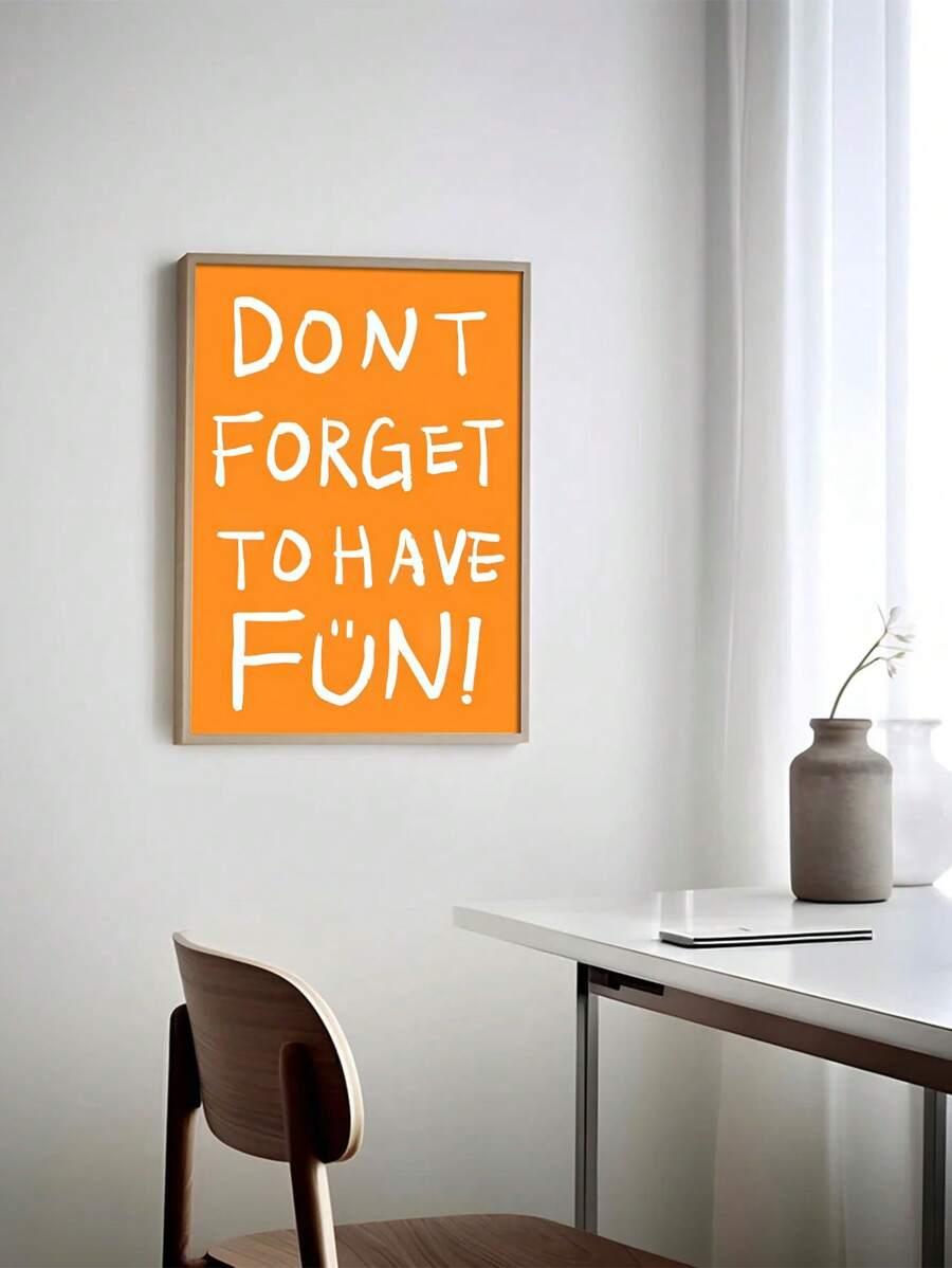 SHEIN POMARAŃCZOWY PLAKAT NA ŚCIANĘ S07__20X30