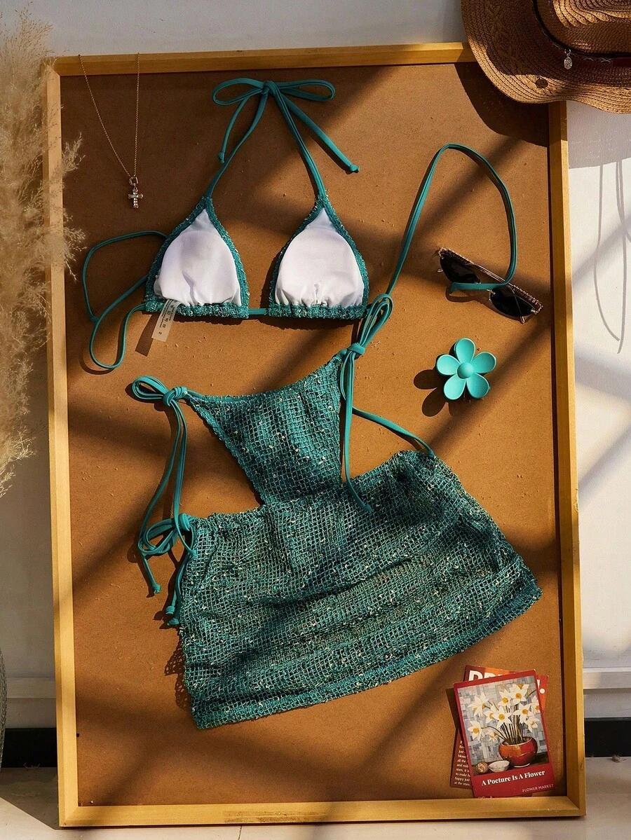 SHEIN DWUCZĘŚCIOWY STRÓJ KĄPIELOWY SPÓDNICA S09__XS