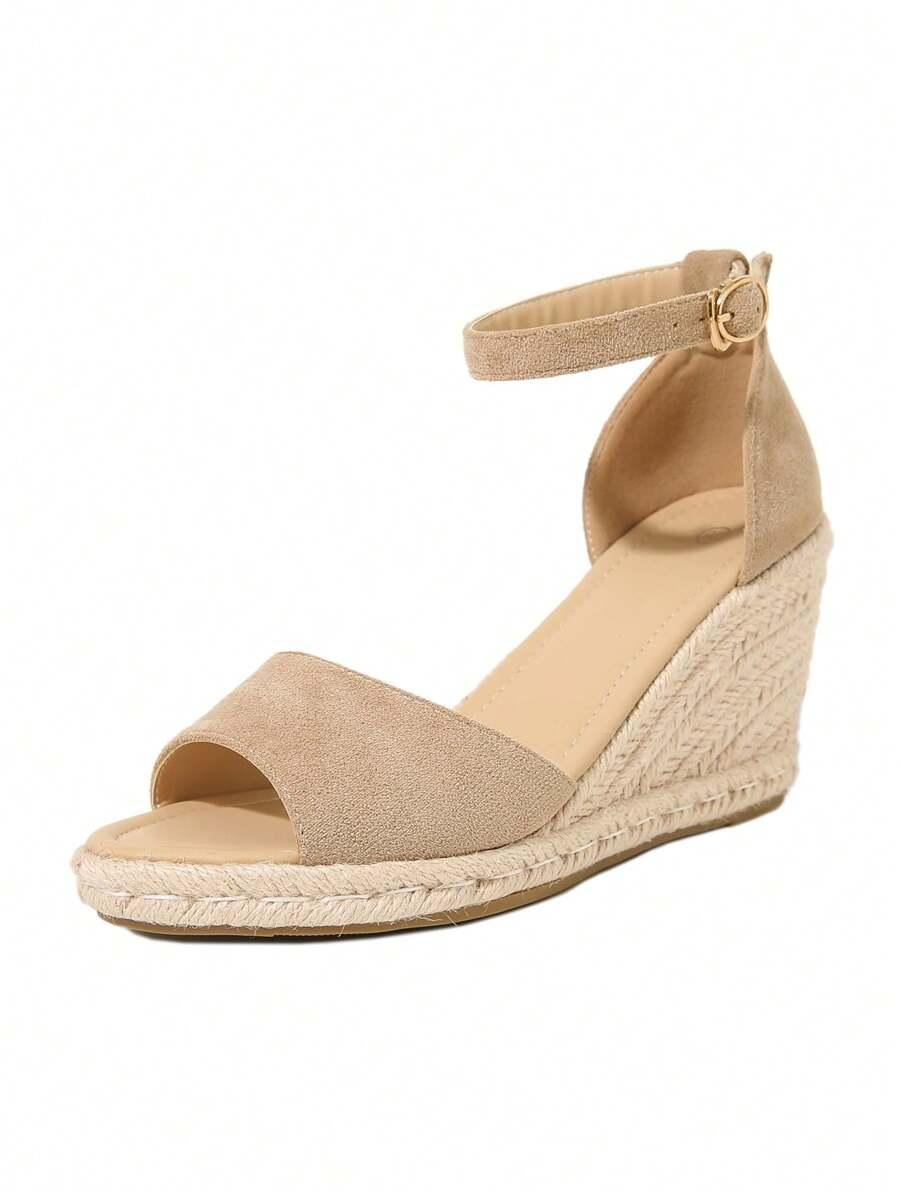 SHEIN BEŻOWE SANDAŁY NA KOTURNIE S06__39