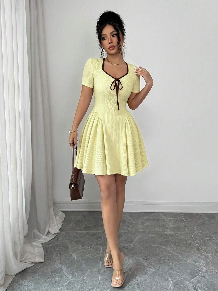 SHEIN ŻÓŁTA MINI SUKIENKA S06__L