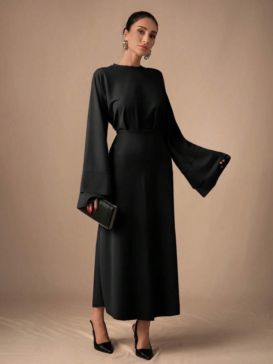 SHEIN CZARNA MAXI SUKIENKA S06__S