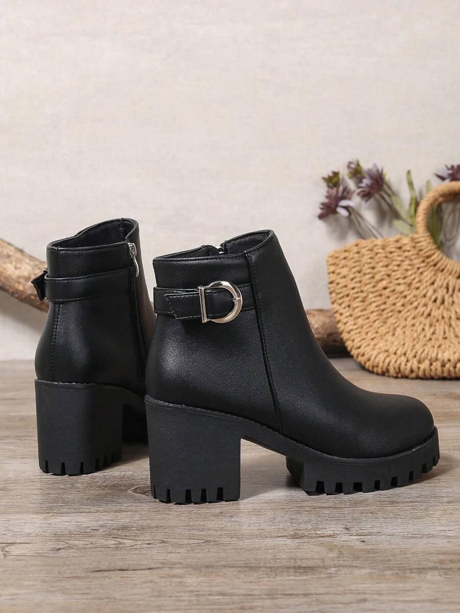 SHEIN CZARNE BOTKI ZAMEK W01__38