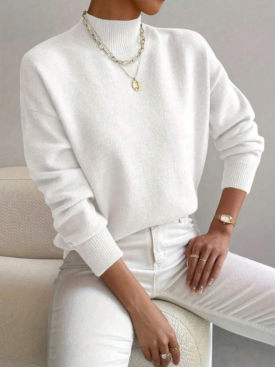 SHEIN BIAŁY SWETER DŁUGI RĘKAW S06__XXL