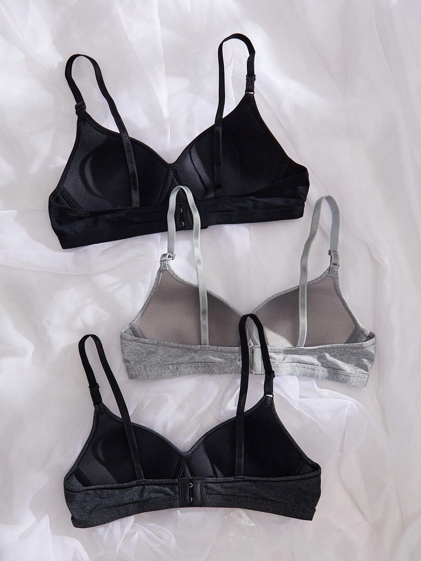SHEIN GŁADKI BIUSTONOSZ 3-PACK S06__L