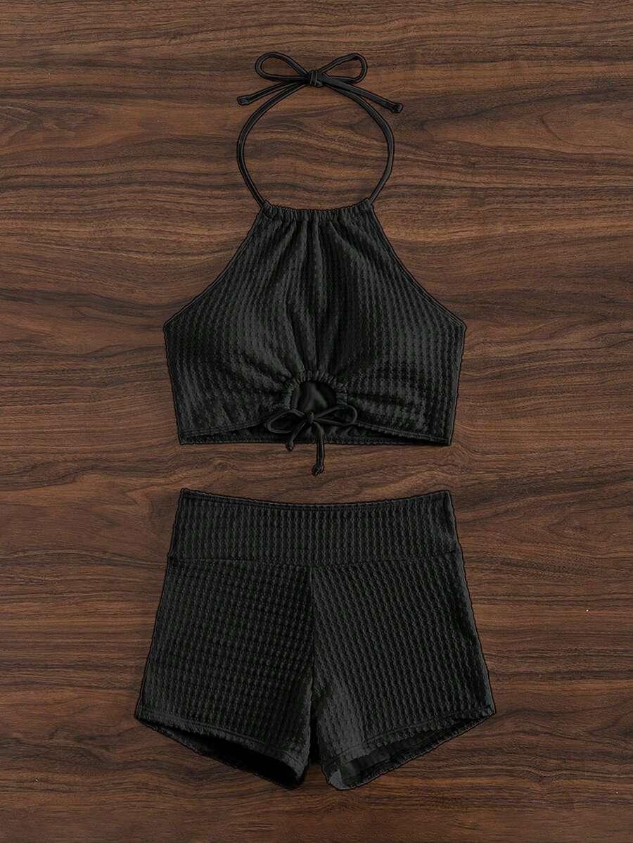 SHEIN DWUCZĘŚCIOWY STRÓJ KĄPIELOWY S09__L