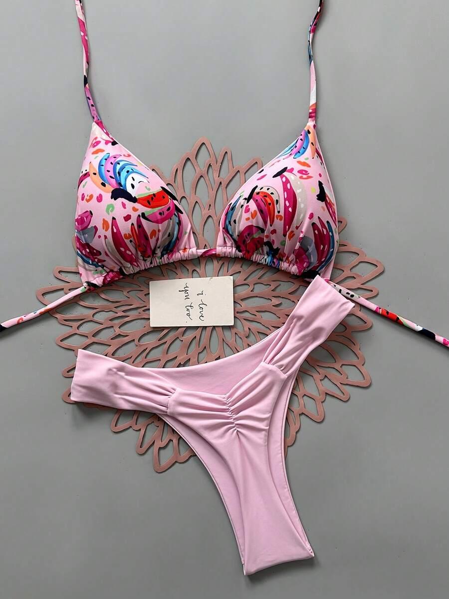 SHEIN DWUCZĘŚCIOWY STRÓJ KĄPIELOWY WZÓR S09__L