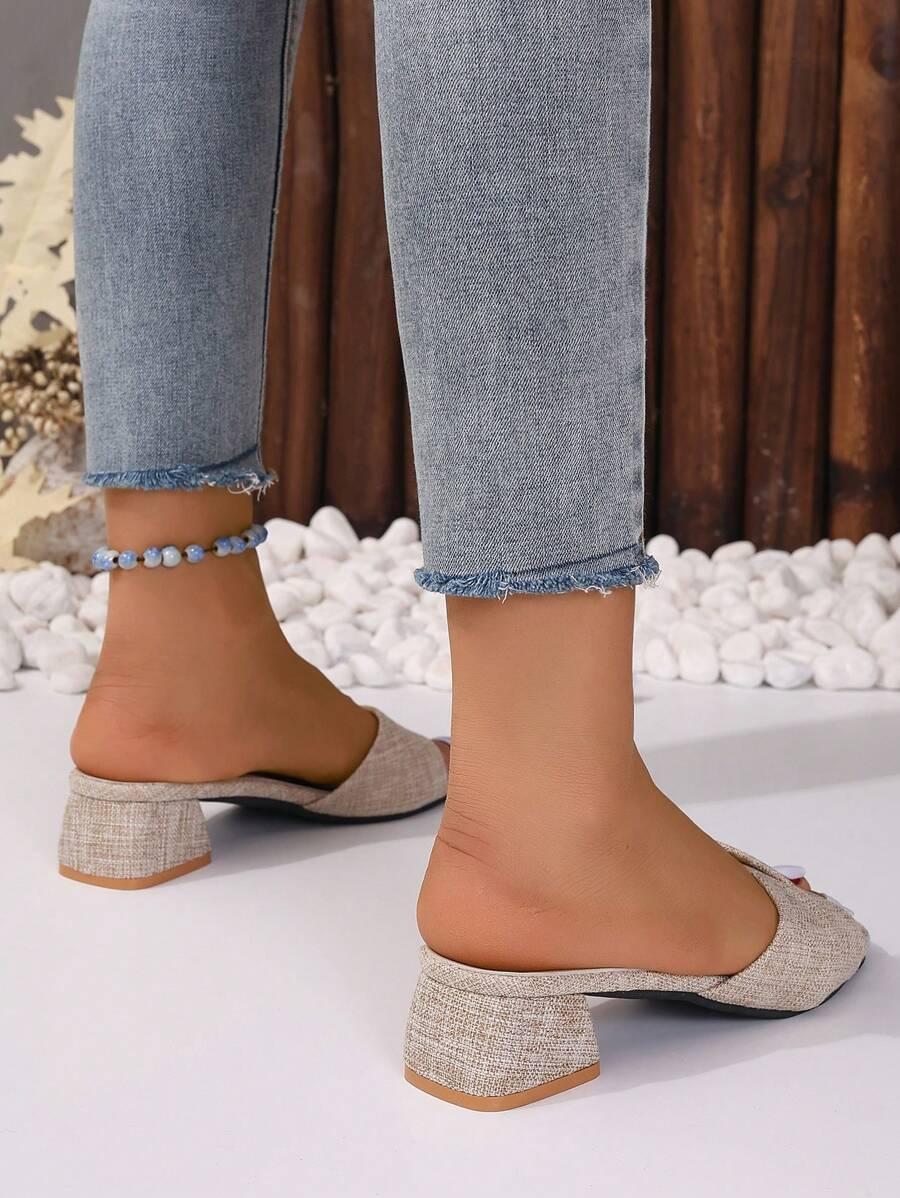 SHEIN BEŻOWE KLAPKI OBCAS S06__36