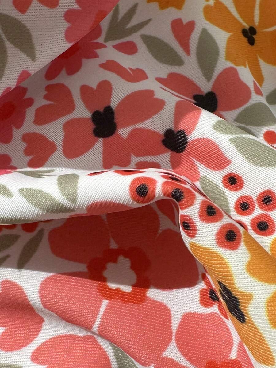SHEIN DWUCZĘŚCIOWY STRÓJ KĄPIELOWY KWIATY S09__M