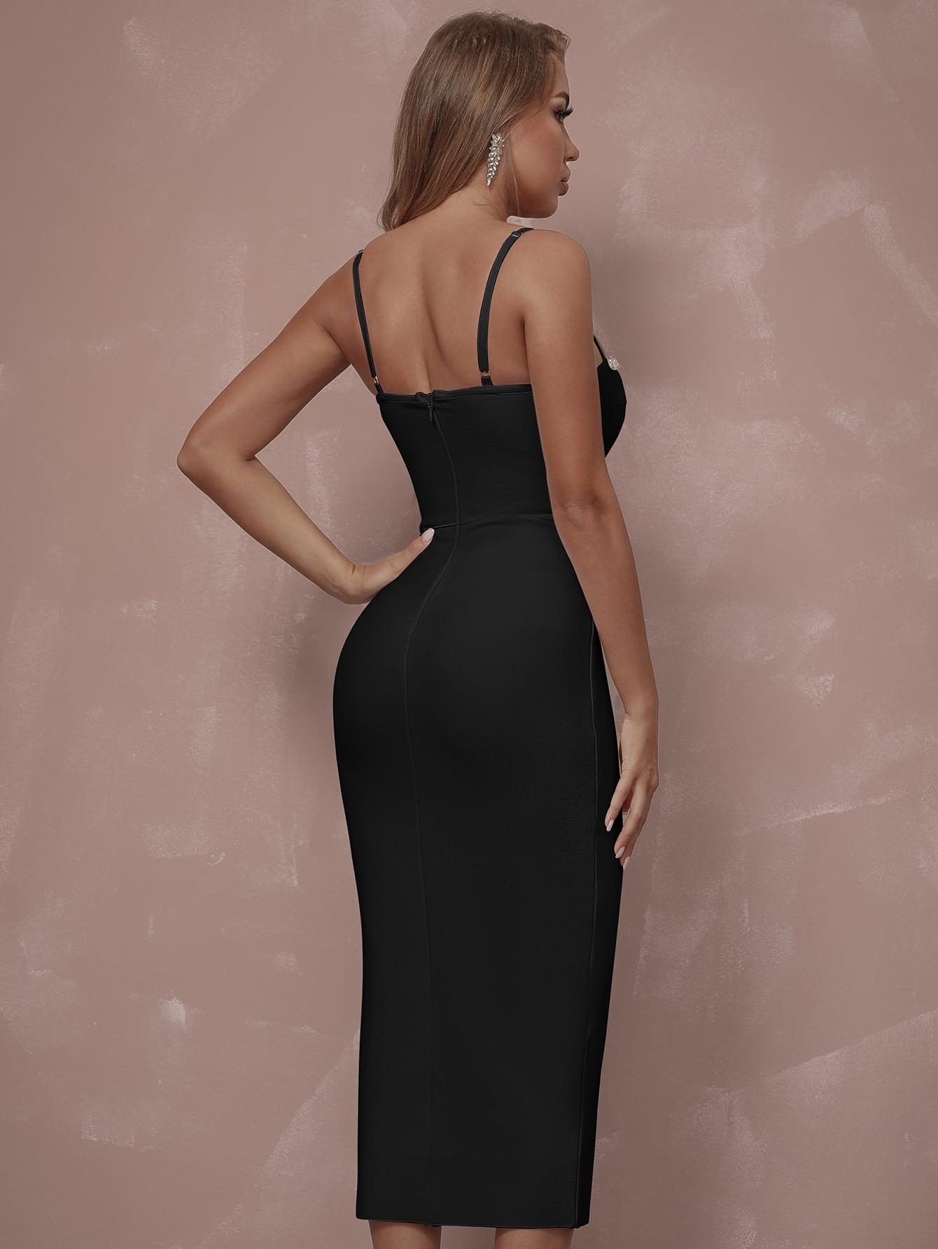 SHEIN SUKIENKA NA RAMIĄCZKACH ZDOBIENIE ROZCIĘCIE PK01__S