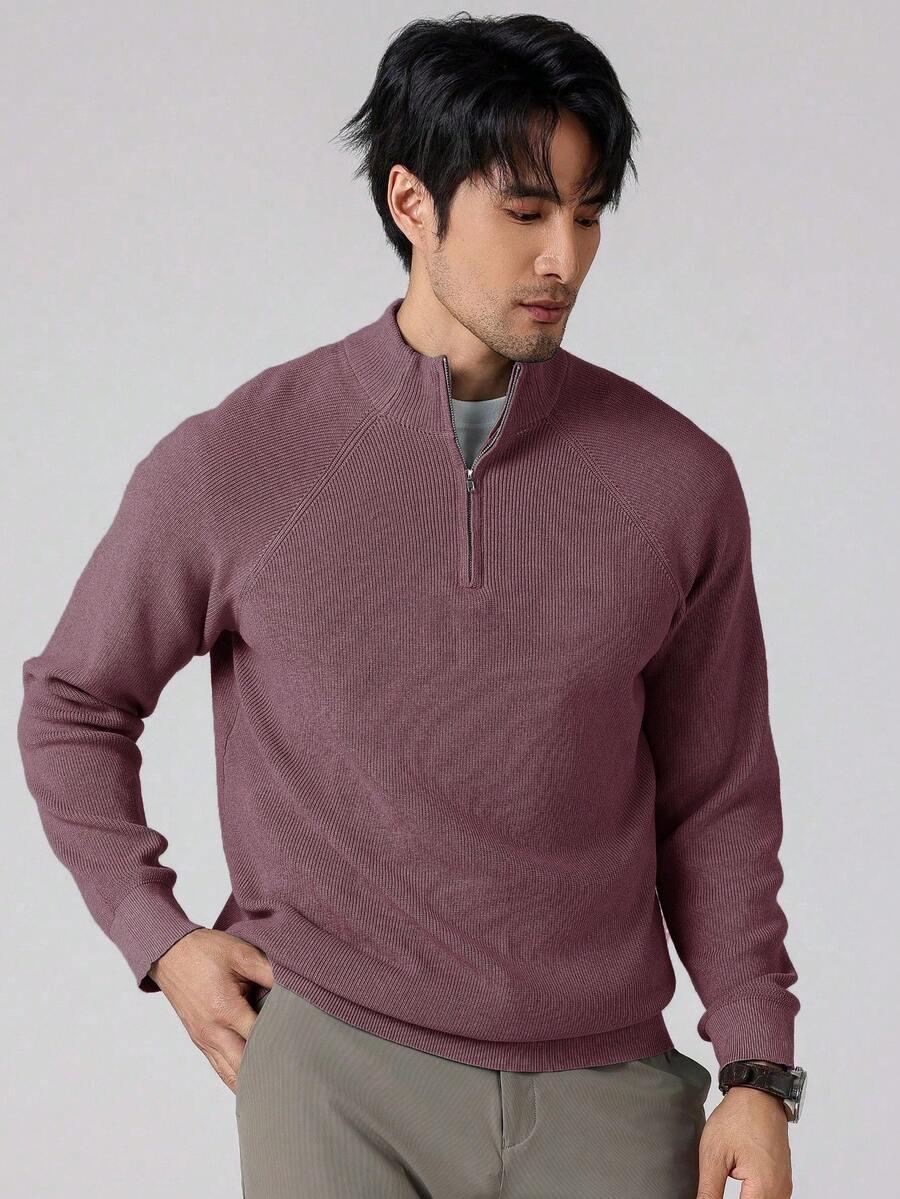 MANFINITY RÓŻOWY SWETER ZAMEK S06__M