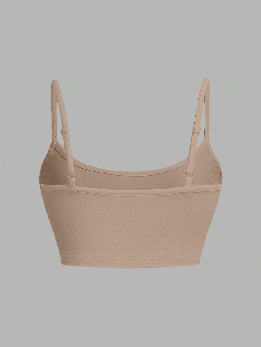 SHEIN BEŻOWY CROP TOP NA RAMIĄCZKACH S06__M