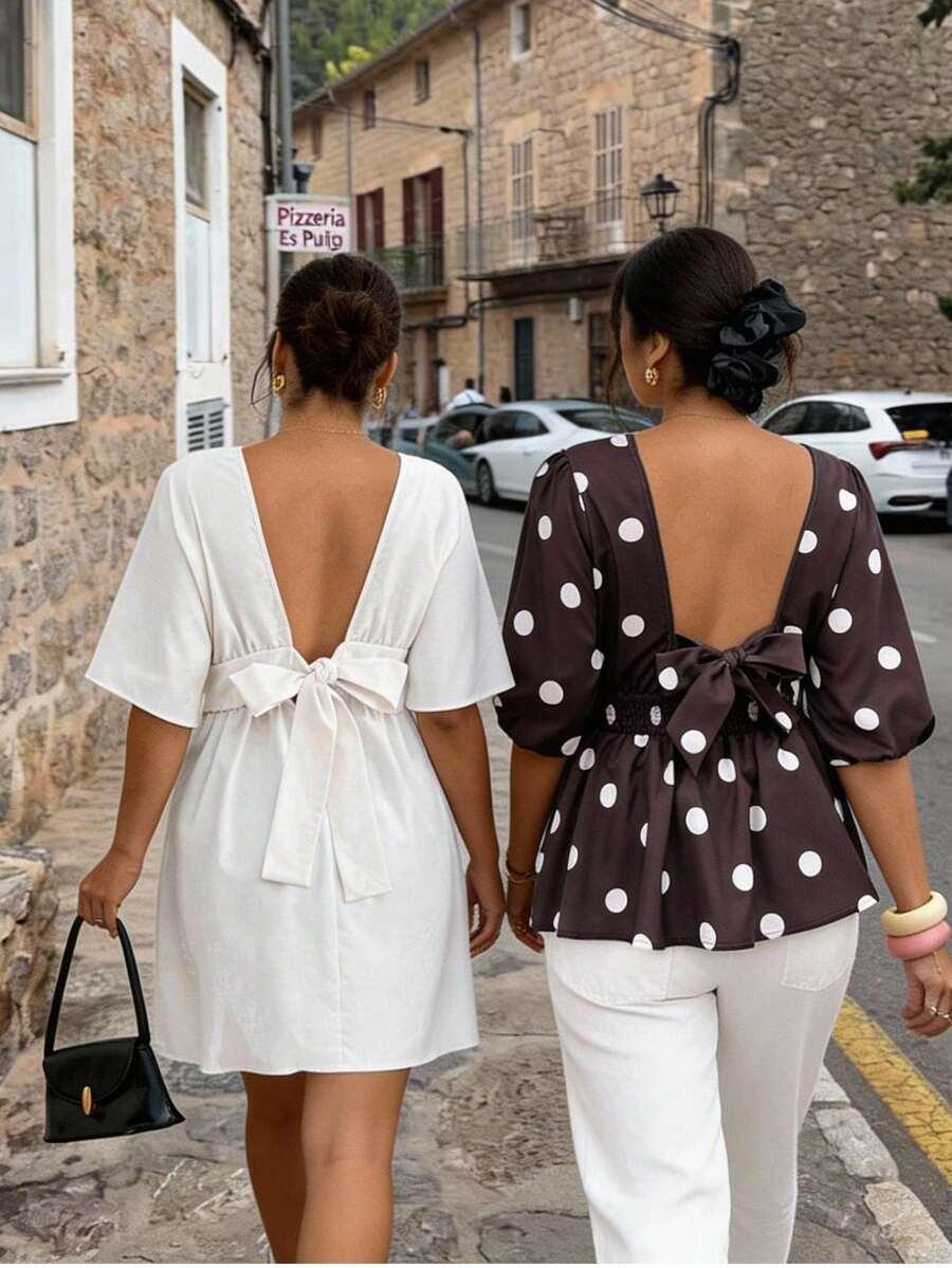 SHEIN SUKIENKA ODKRYTE PLECY WIĄZANIE S09__XXL