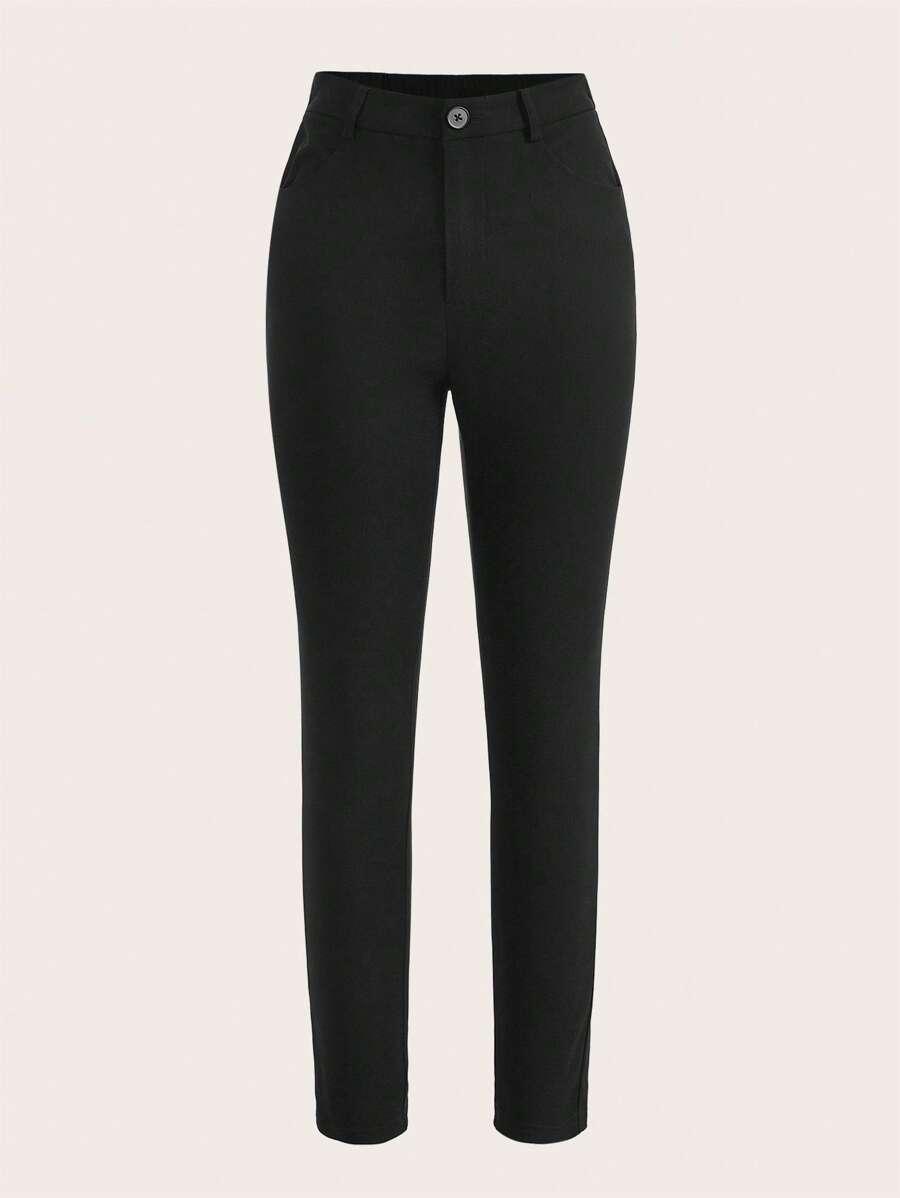SHEIN CZARNE SPODNIE PROSTA NOGAWKA S06__XL