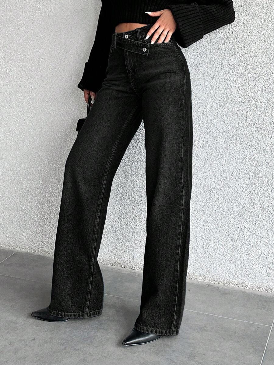 SHEIN CZARNE SPODNIE JEANS S06__M
