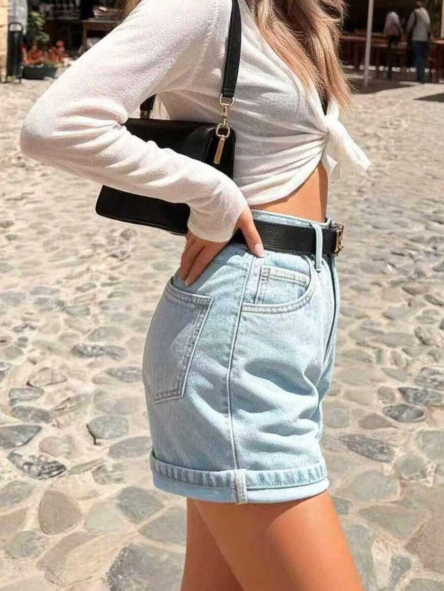 SHEIN NIEBIESKIE KRÓTKIE SPODENKI S09__S