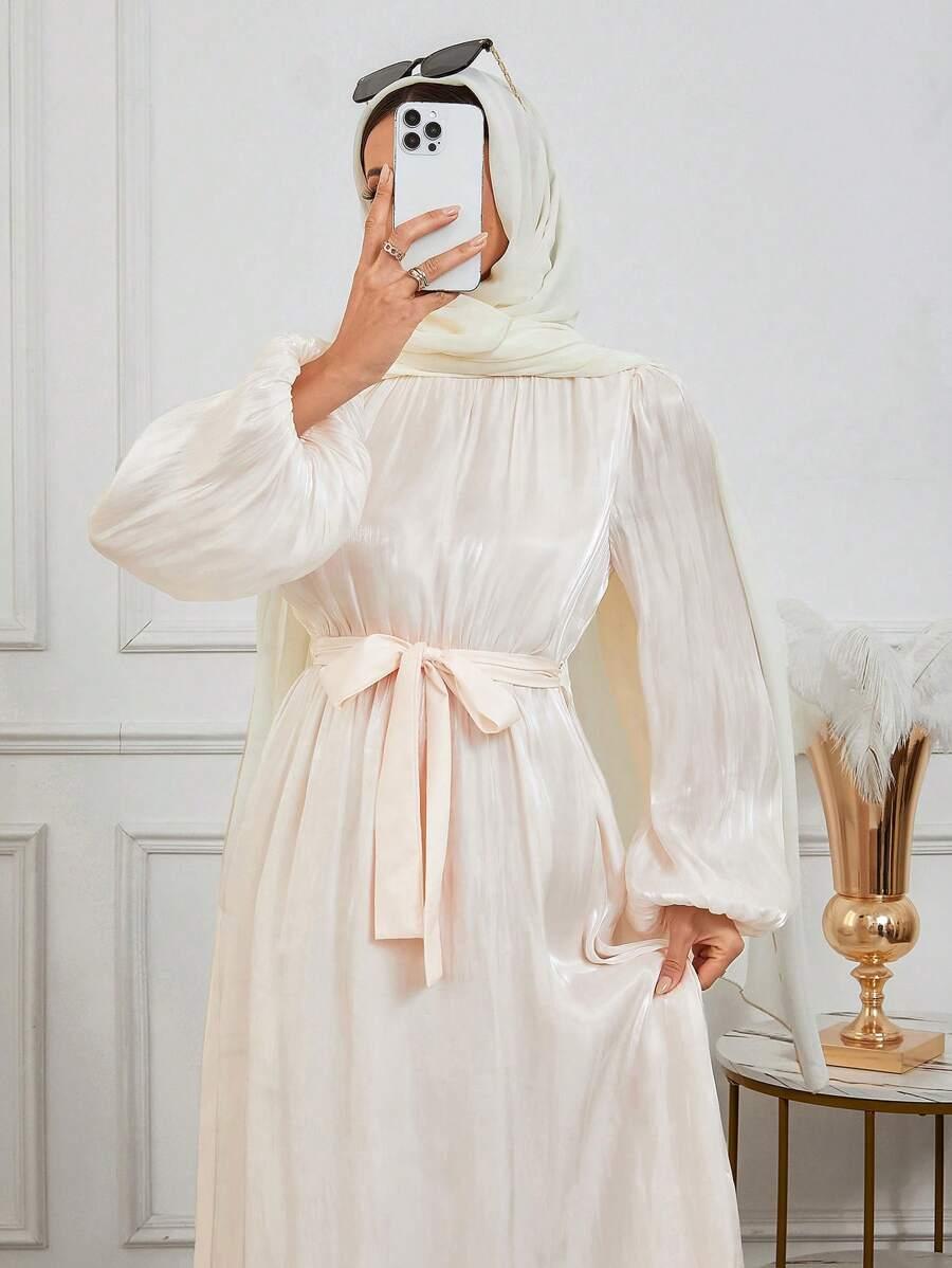 SHEIN KREMOWA MAXI SUKIENKA S06__L