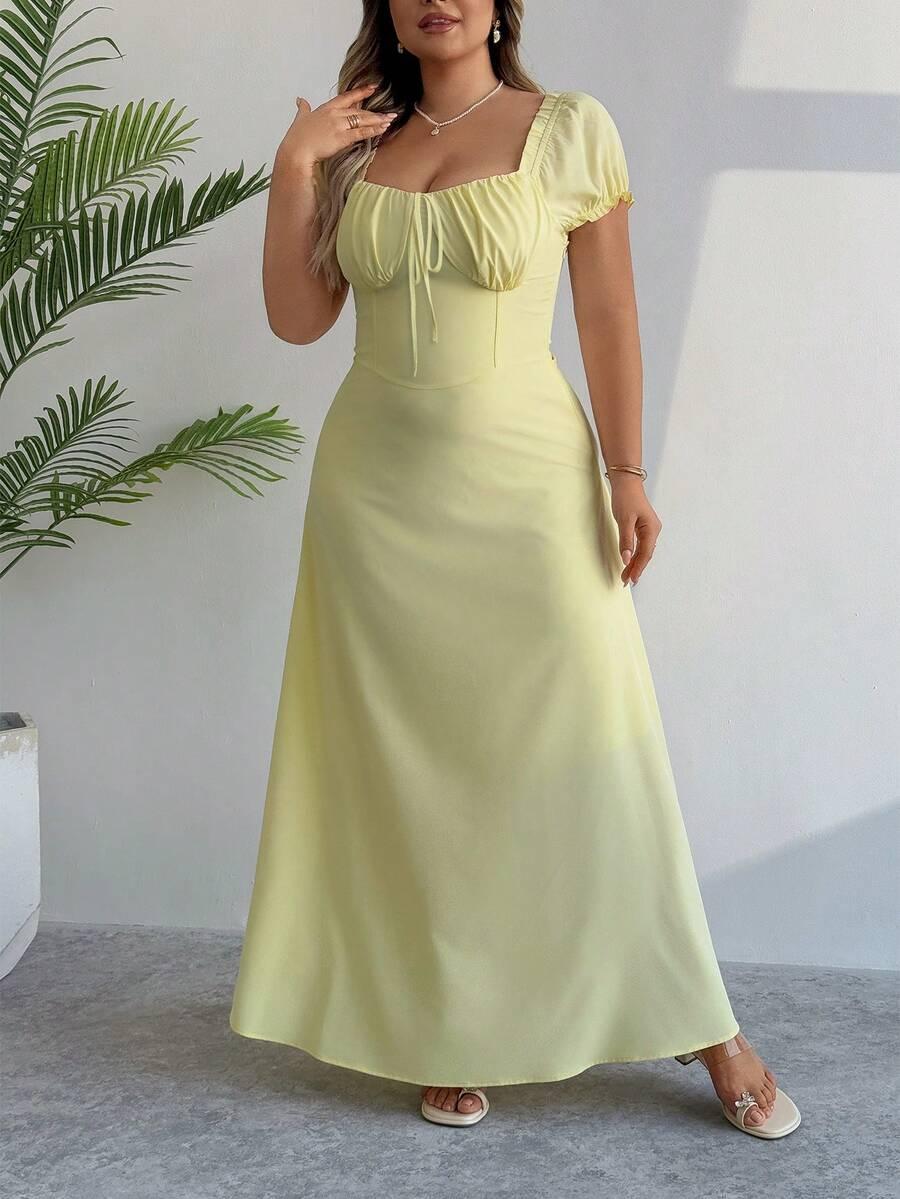 SHEIN ŻÓŁTA MAXI SUKIENKA S06__46
