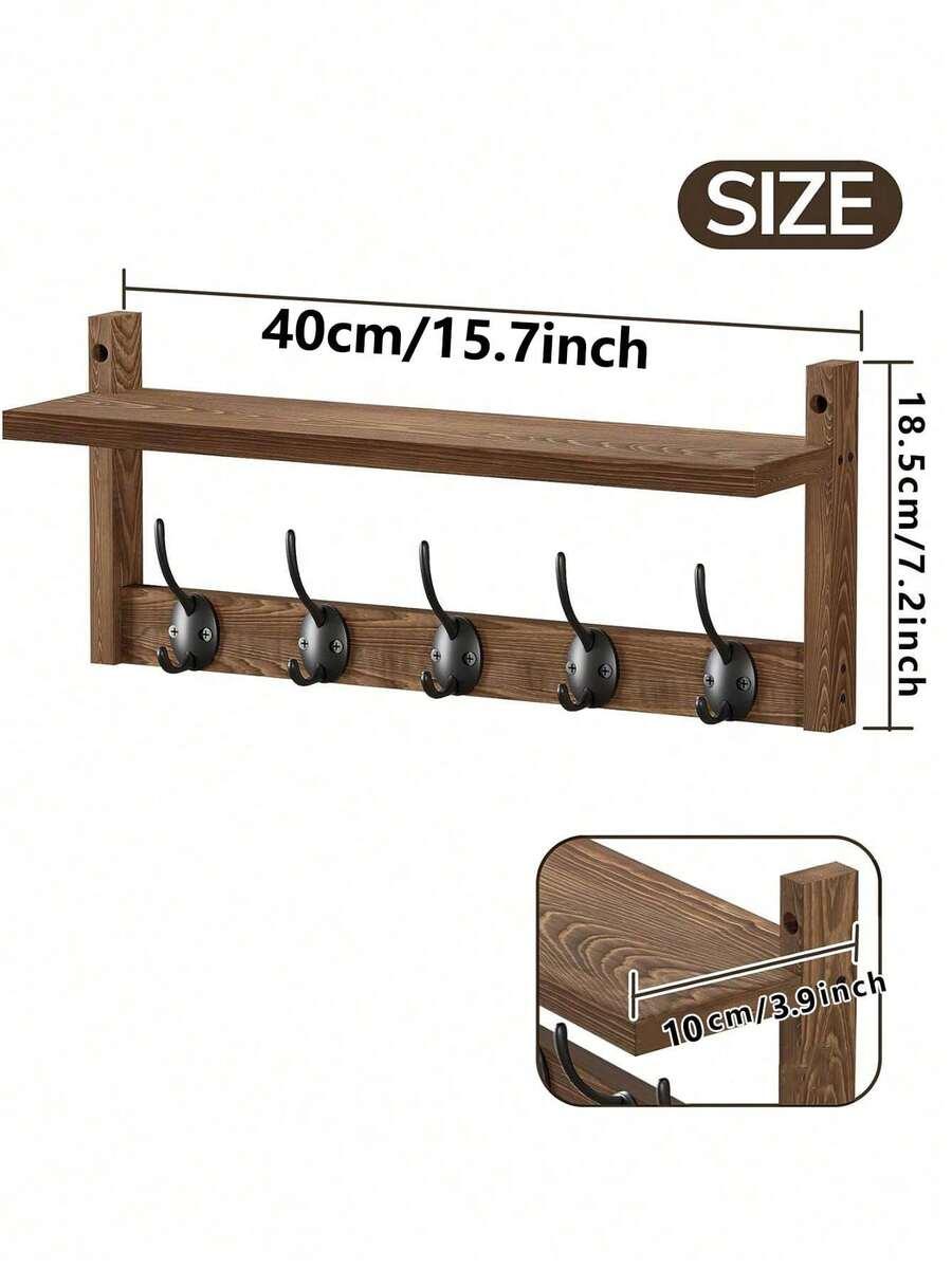 SHEIN BRĄZOWY WIESZAK Z PÓŁKĄ S07__40X18,5