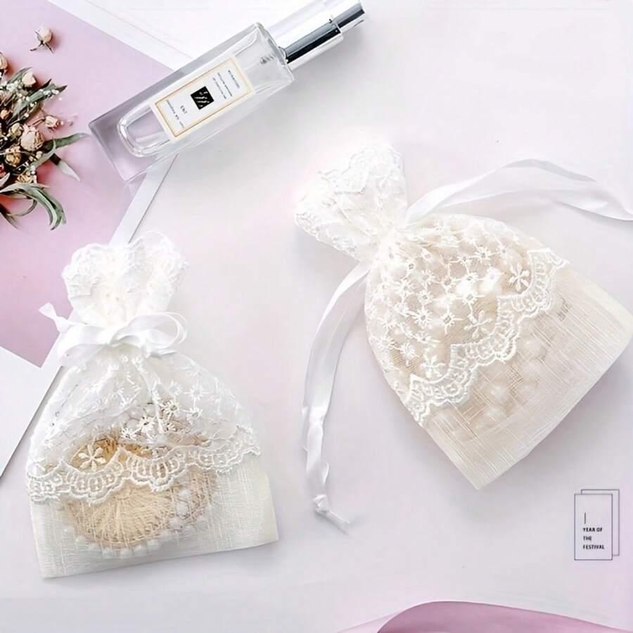 SHEIN BIAŁE WORECZKI KORONKA 10-PACK S07__14X10CM