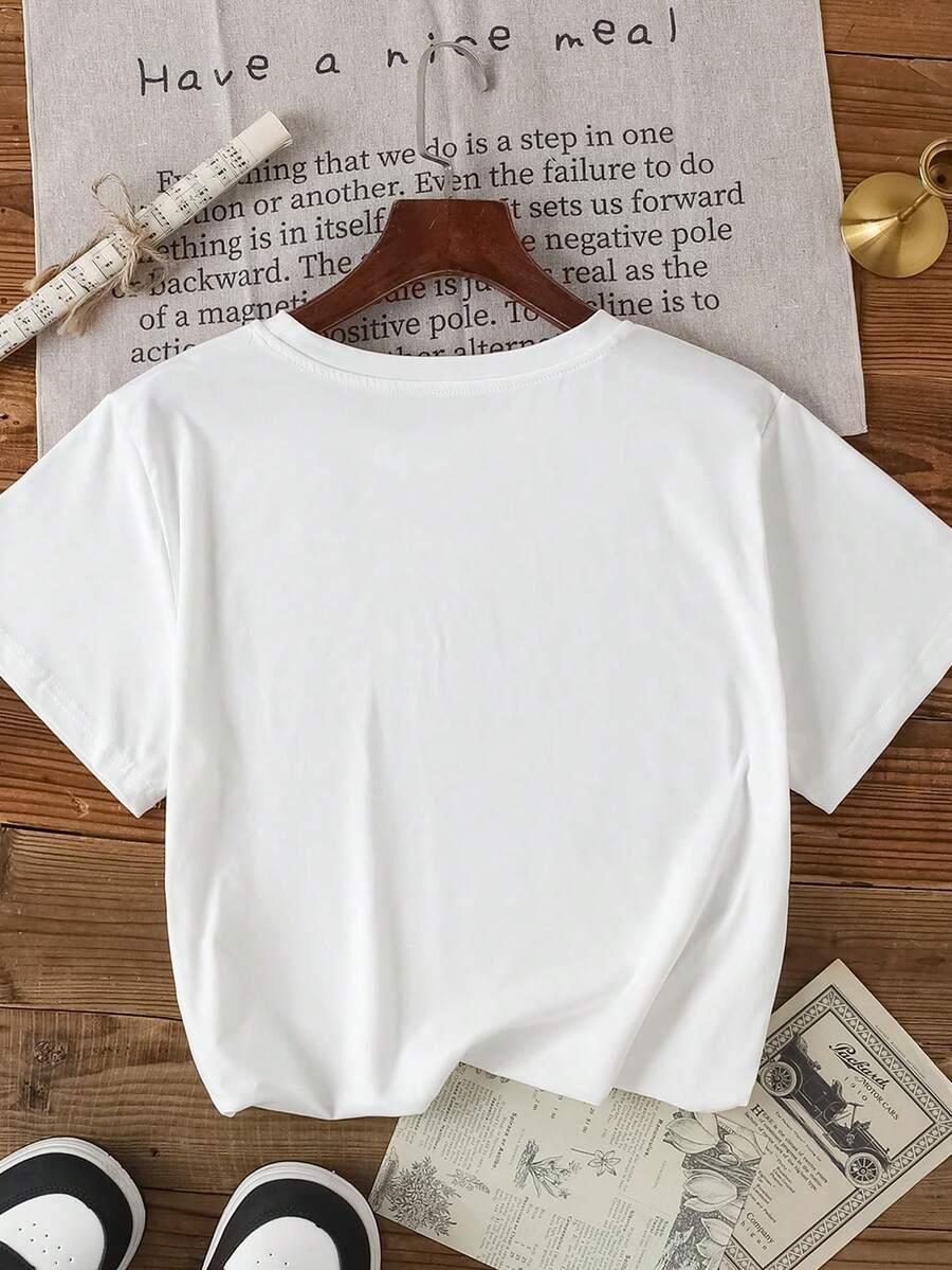 SHEIN BIAŁY T-SHIRT OKRĄGŁY DEKOLT PK01__S