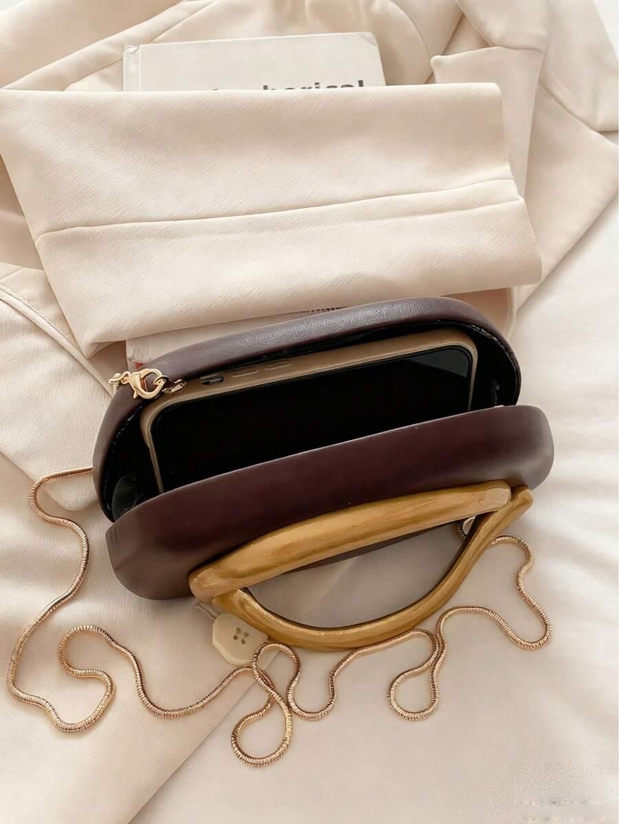 SHEIN BRĄZOWA TOREBKA IMITACJA SKÓRY S07__10X19CM