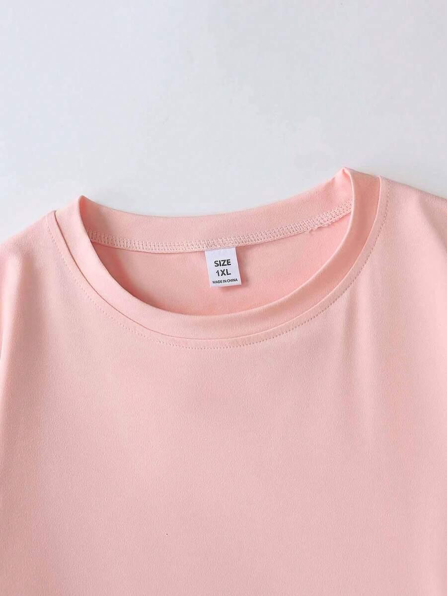 SHEIN RÓŻOWY T-SHIRT NADRUK S06__50