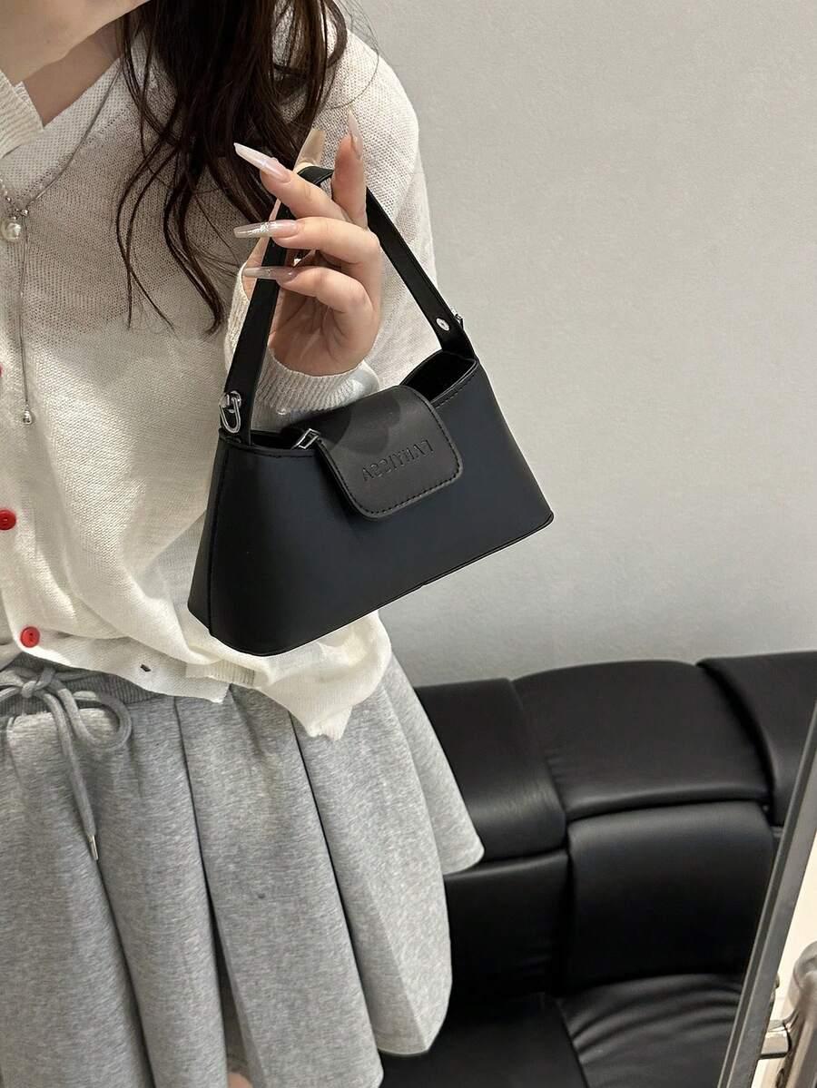 SHEIN CZARNA TOREBKA IMITACJA SKÓRY S07__10X20,5CM