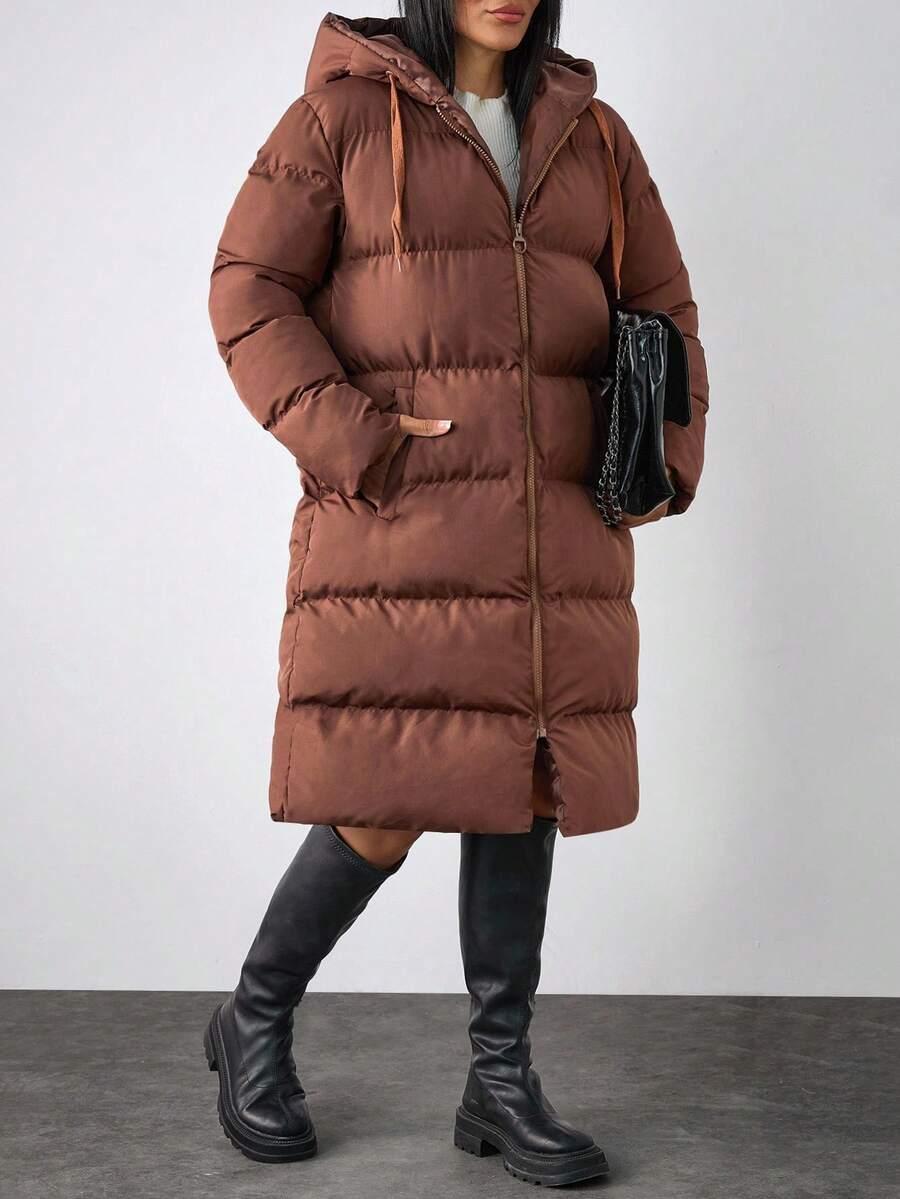SHEIN CZARNA PIKOWANA KURTKA KAPTUR W01__S
