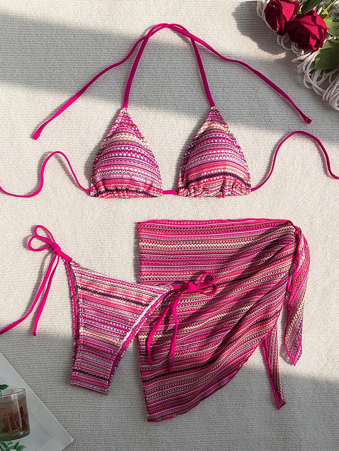 SHEIN TRZYCZĘŚCIOWY STRÓJ KĄPIELOWY S09__XXS