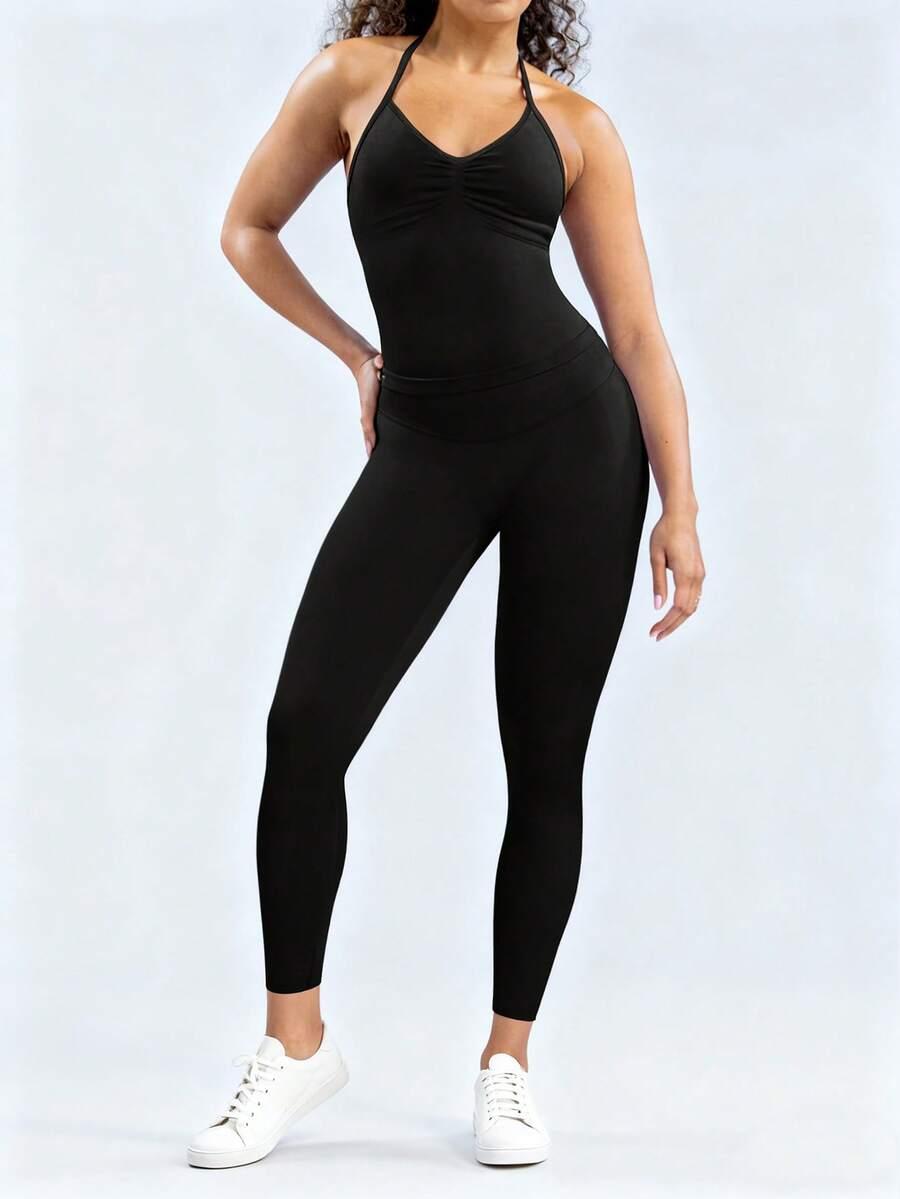YEFECY LEGINSY TOP CZARNY KOMPLET SPORTOWY S06__S