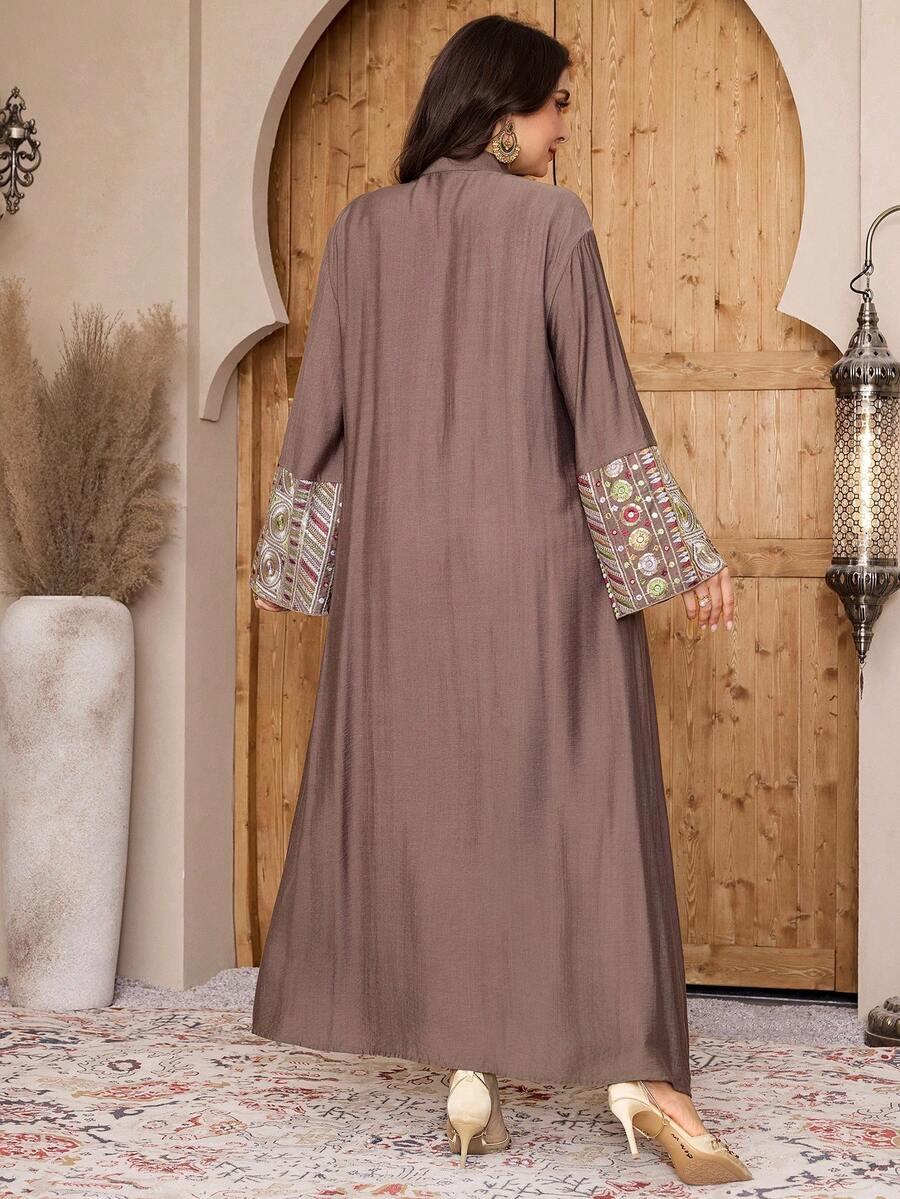 AL NAJMA BRĄZOWA MAXI SUKIENKA S06__52