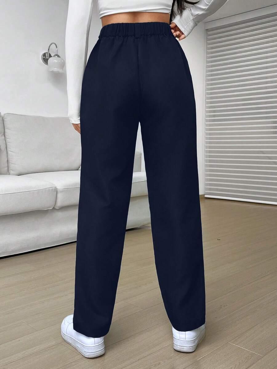 SHEIN GRANATOWE ELEGANCKIE SPODNIE S06__M