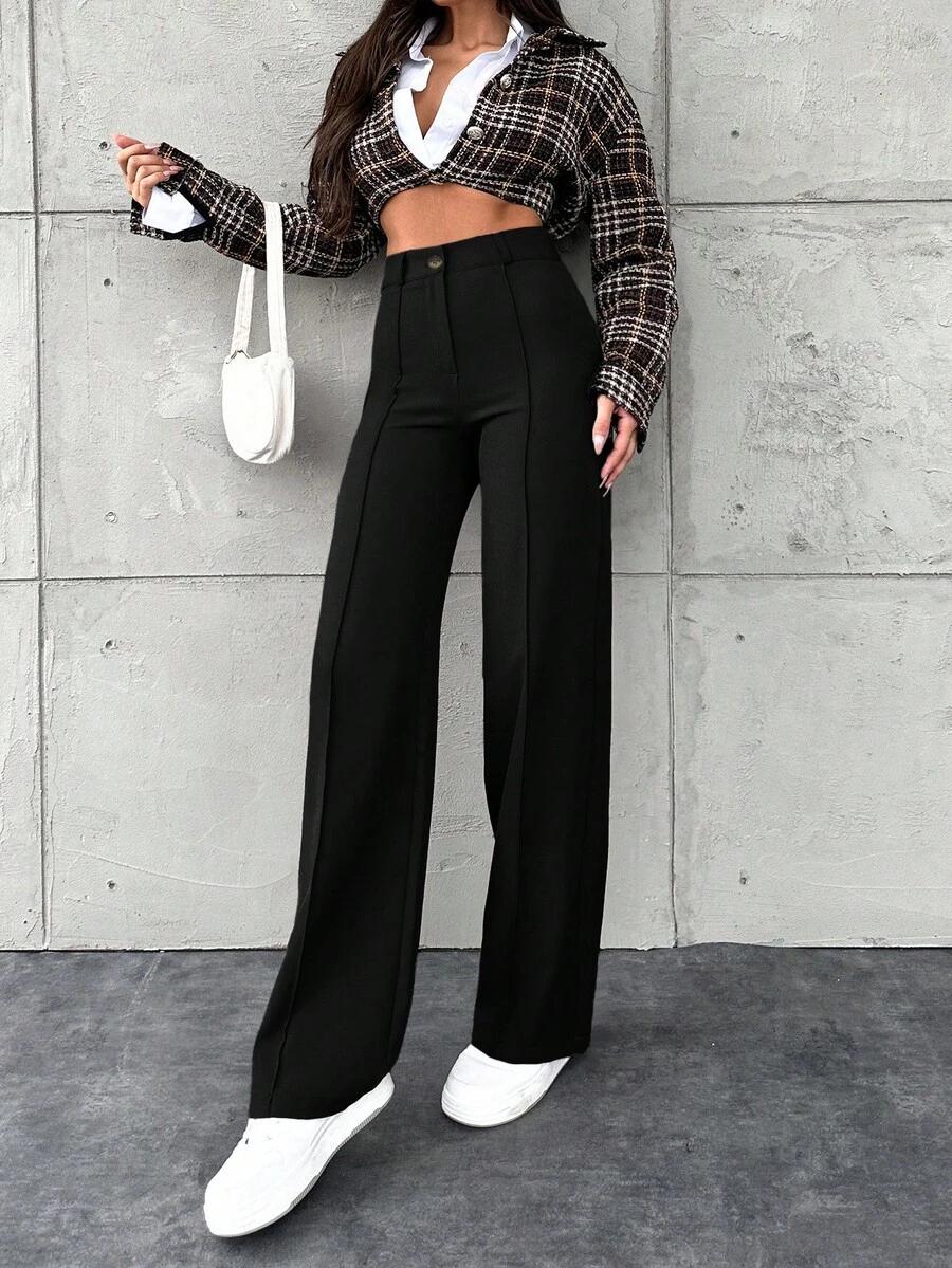 SHEIN CZARNE PROSTE SPODNIE S06__S