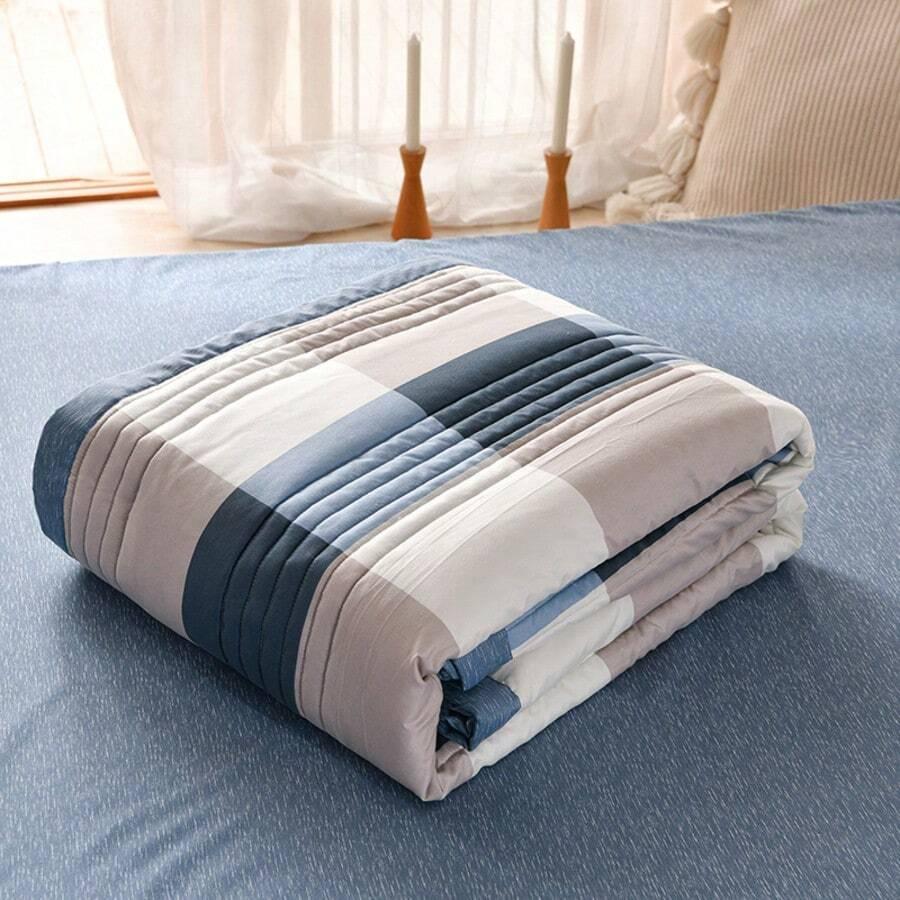 SHEIN KOŁDRA LETNIA W KRATKĘ S07__150X200