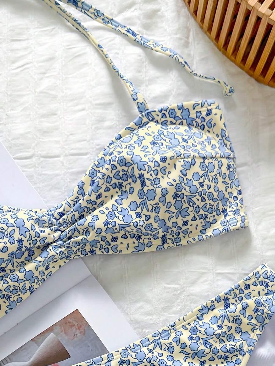 SHEIN STRÓJ KĄPIELOWY DWUCZĘŚCIOWY NADRUK S09__XL