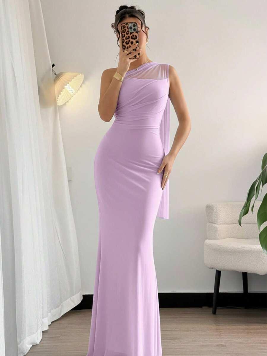 SHEIN FIOLETOWA MAXI SUKIENKA S06__L