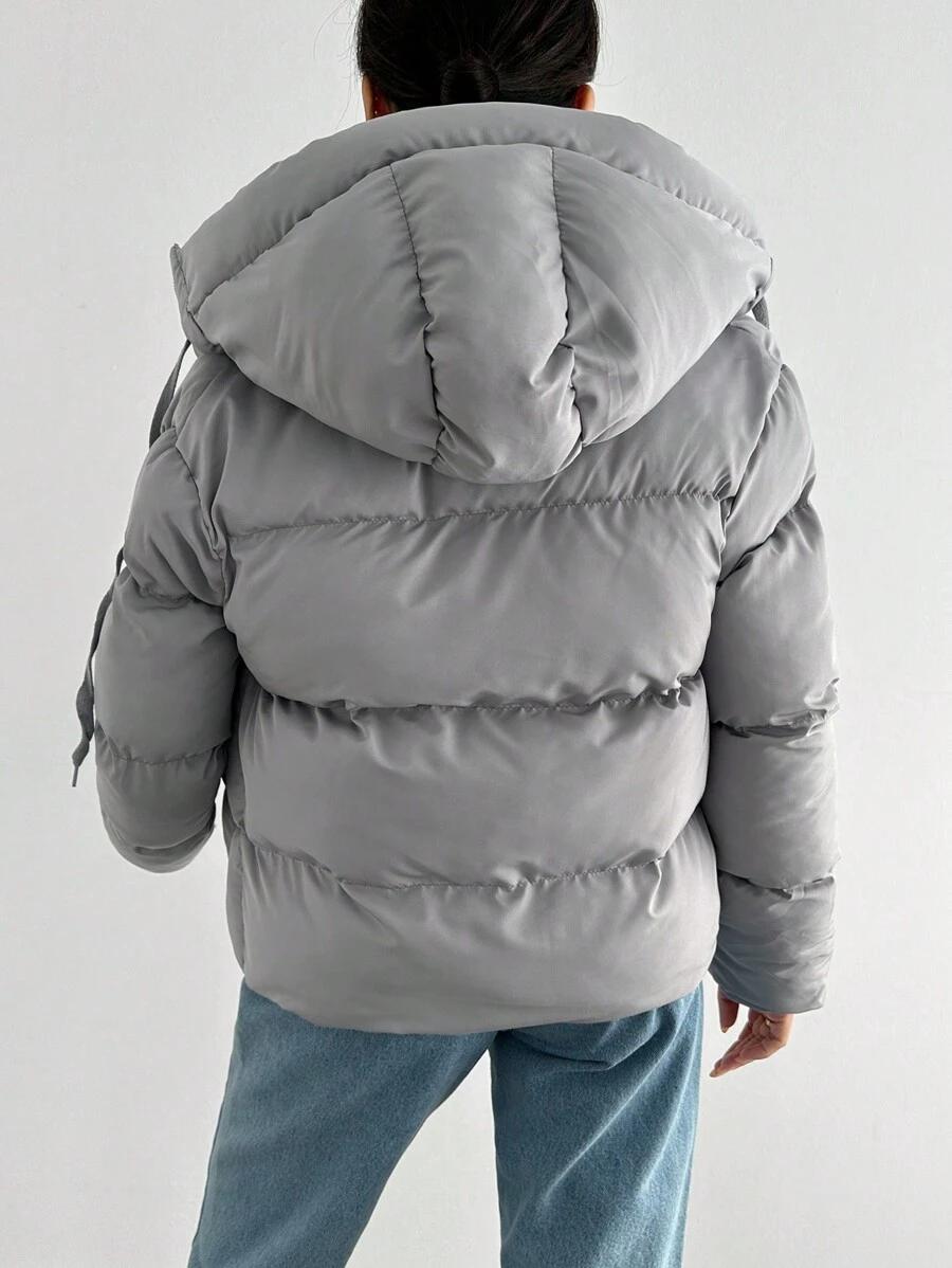 SHEIN SZARA KURTKA Z KAPTUREM W01__L