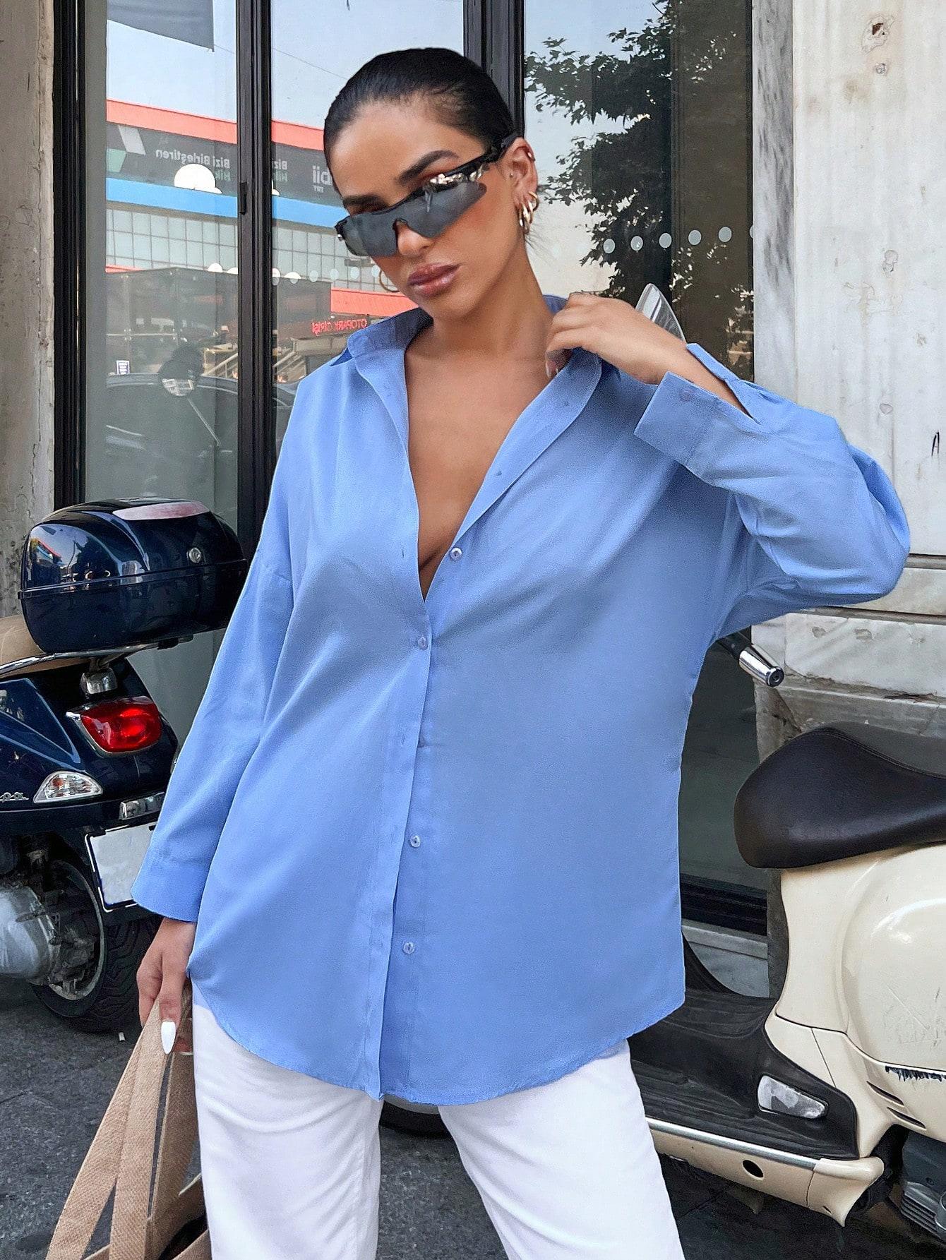 SHEIN NIEBIESKA KOSZULA GUZIKI S06__S