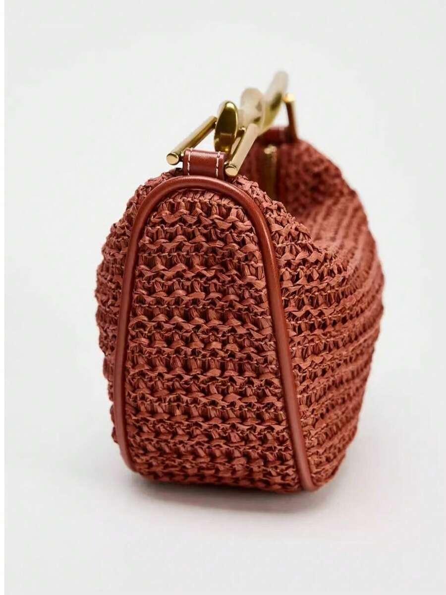 SHEIN BRĄZOWA TOREBKA ZDOBIENIE S07__19X12