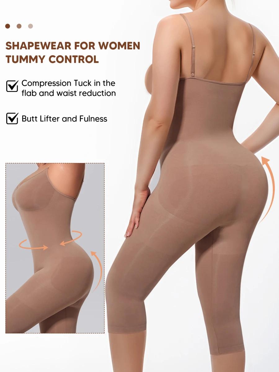 SHEIN BEŻOWY KOMBINEZON MODELUJĄCY S06__M