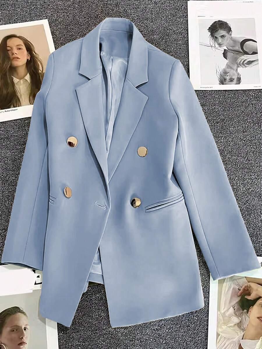 SHEIN NIEBIESKA MARYNARKA GUZIKI S06__S