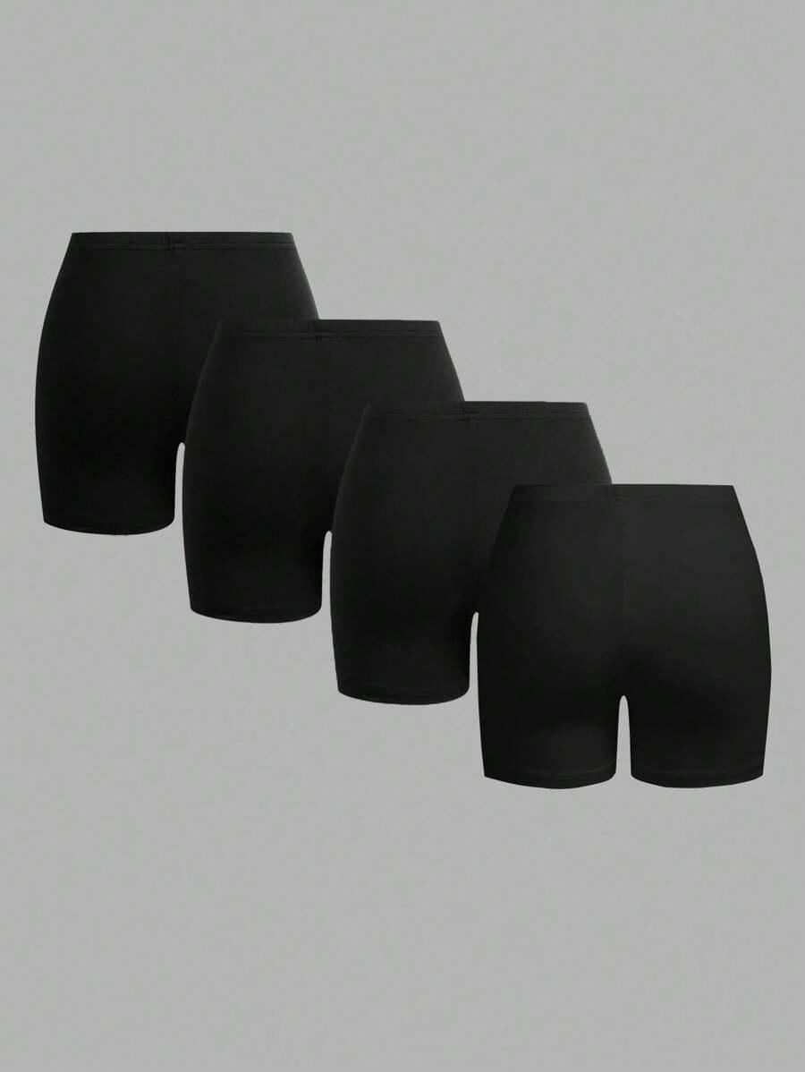 SHEIN CZARNE KRÓTKIE SPODENKI 4-PACK S06__XL