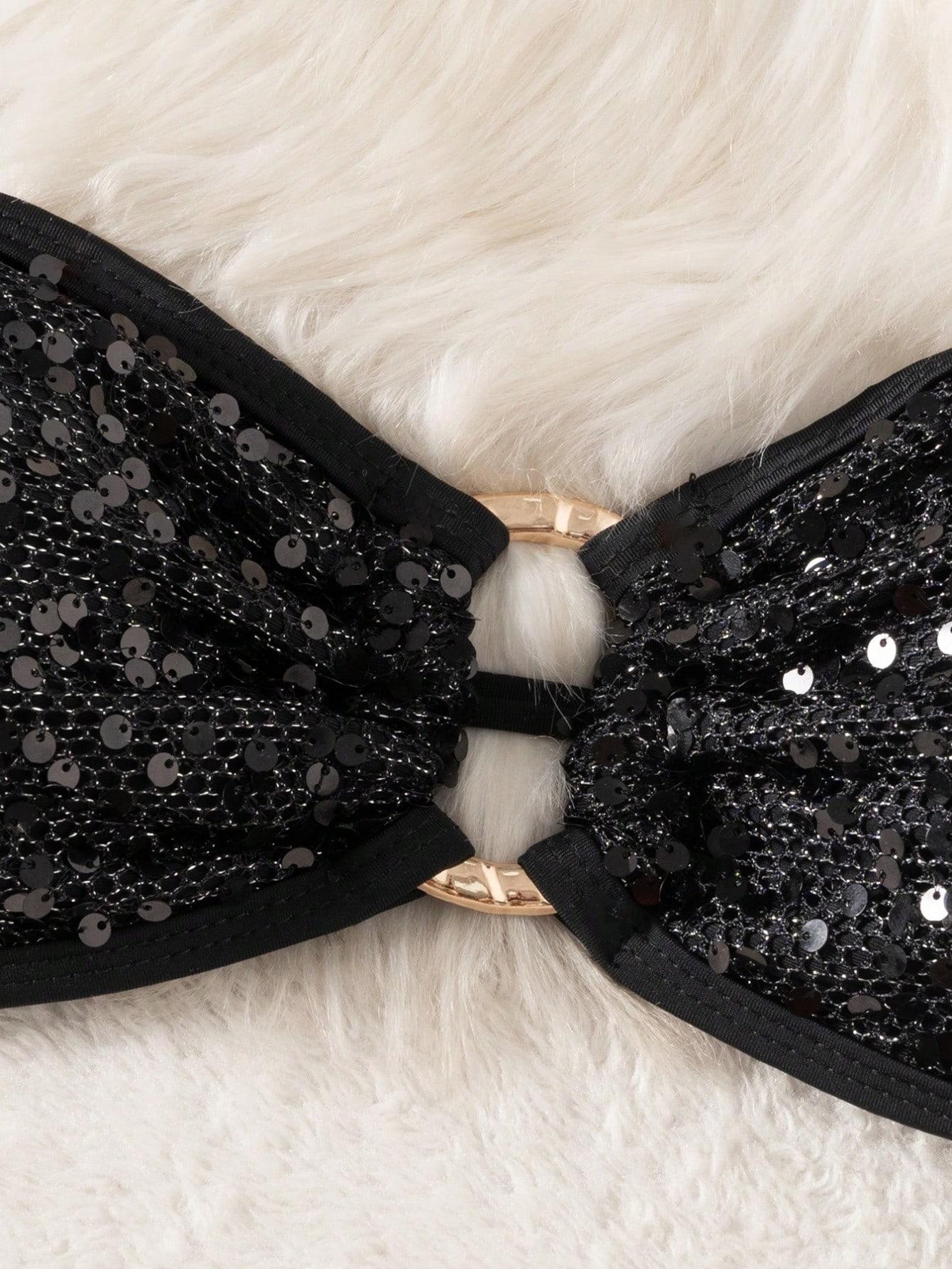 SHEIN CZARNY STRÓJ KĄPIELOWY S09__M