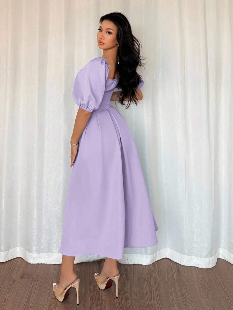 ELENZGA FIOLETOWA MIDI SUKIENKA S06__XL