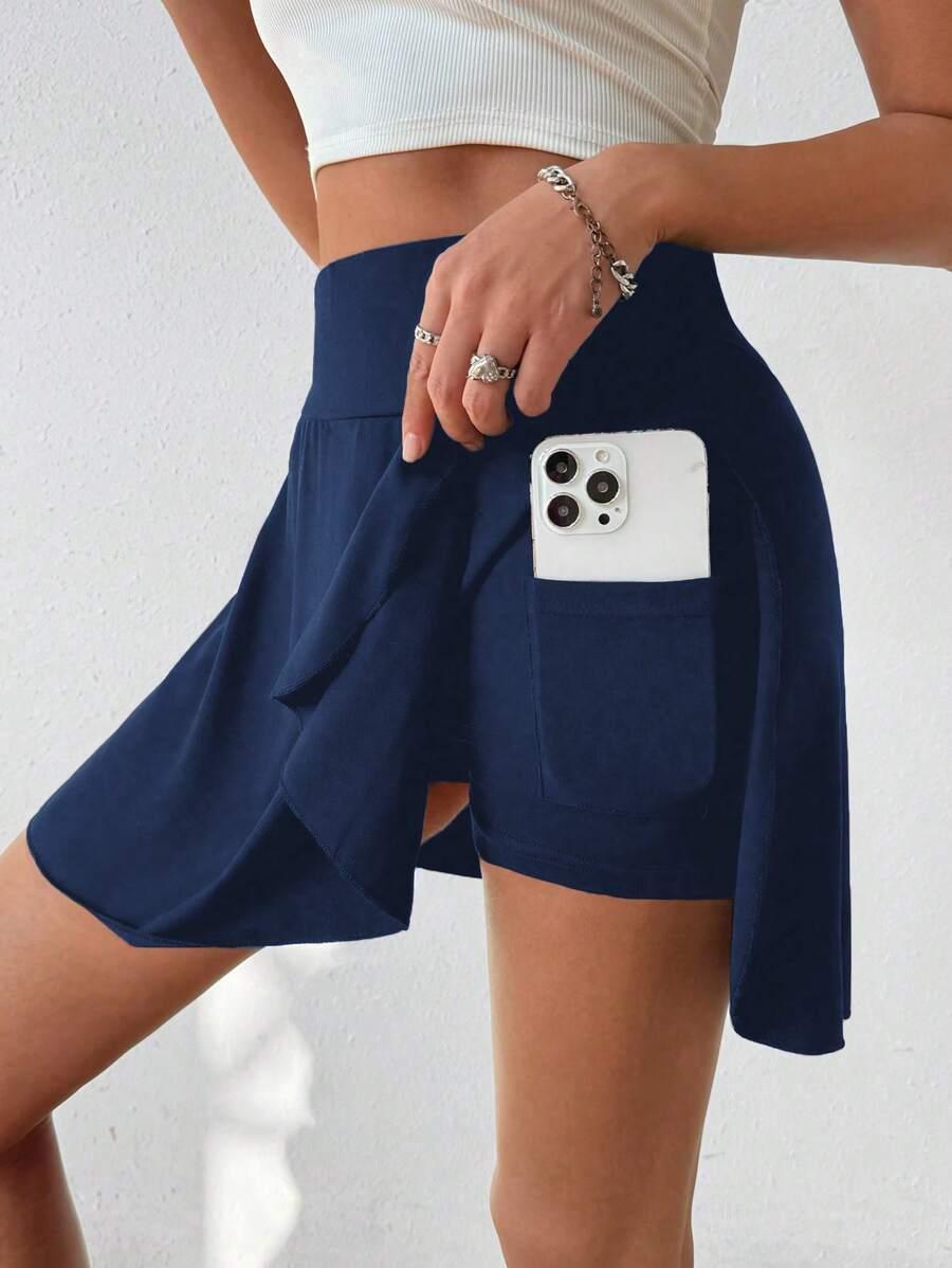 SHEIN GRANATOWA MINI SPÓDNICA S06__S